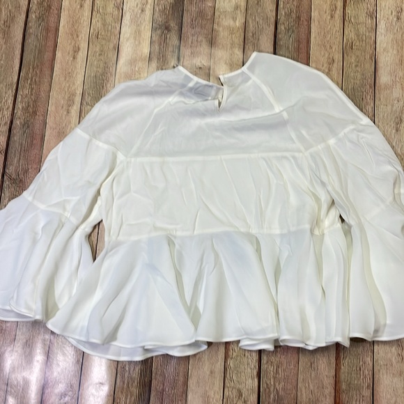 Alexis womens S Small solid white Albania 3/4 sleeve crewneck top EUC - Picture 5 of 5